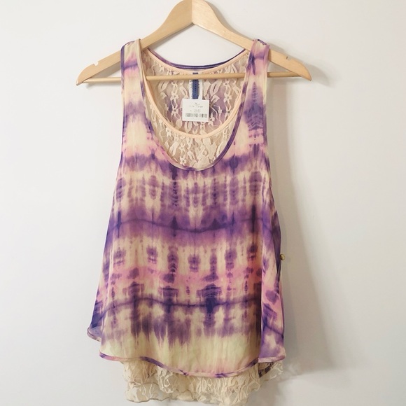 Tie-dye Lace Tank - Picture 1 of 13